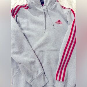 ADIDAS MENS GREY AND RED HOODIE MEDIUM
3 STRIPES RED